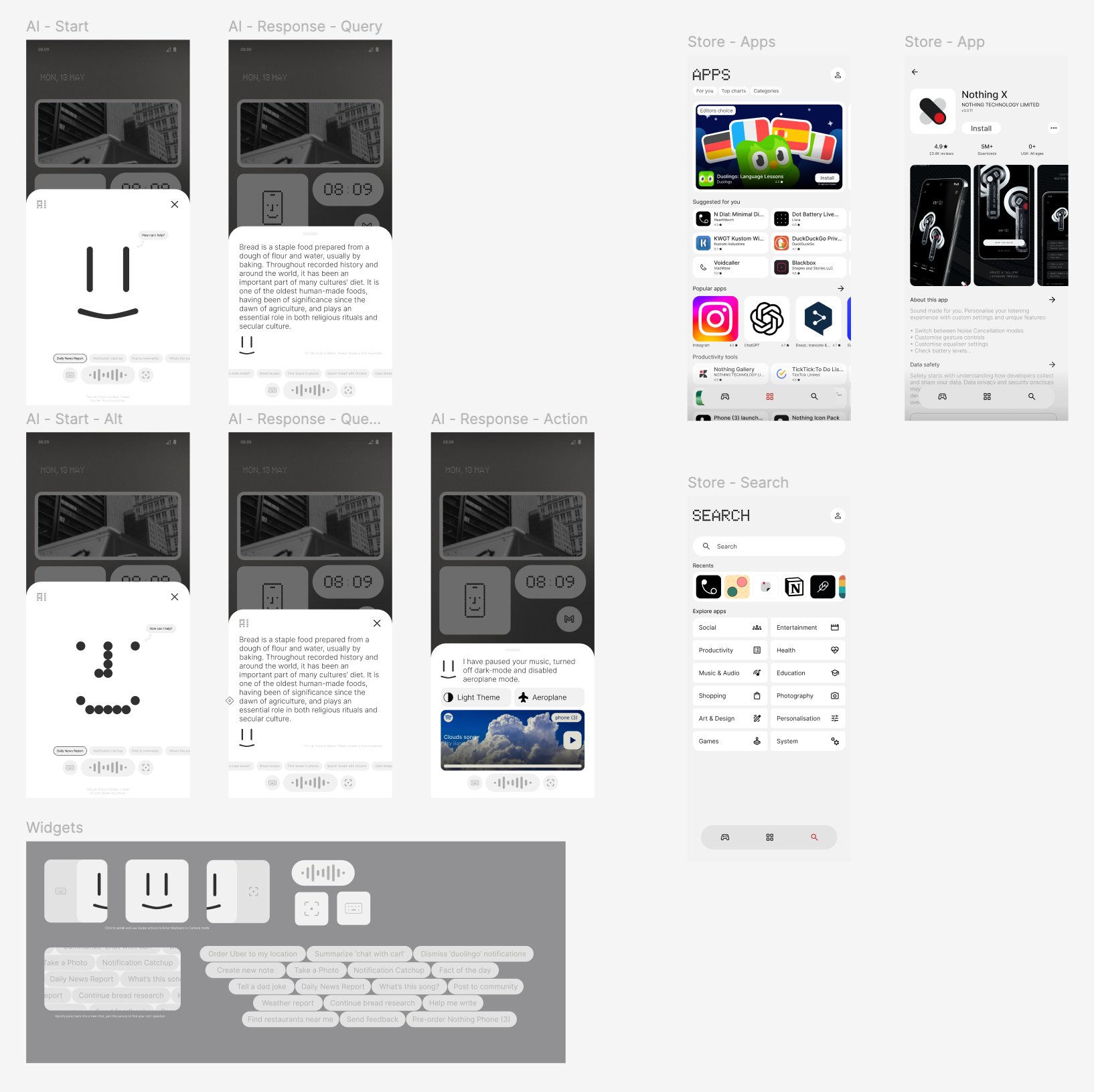 Concepts for Nothing OS inspired apps and features